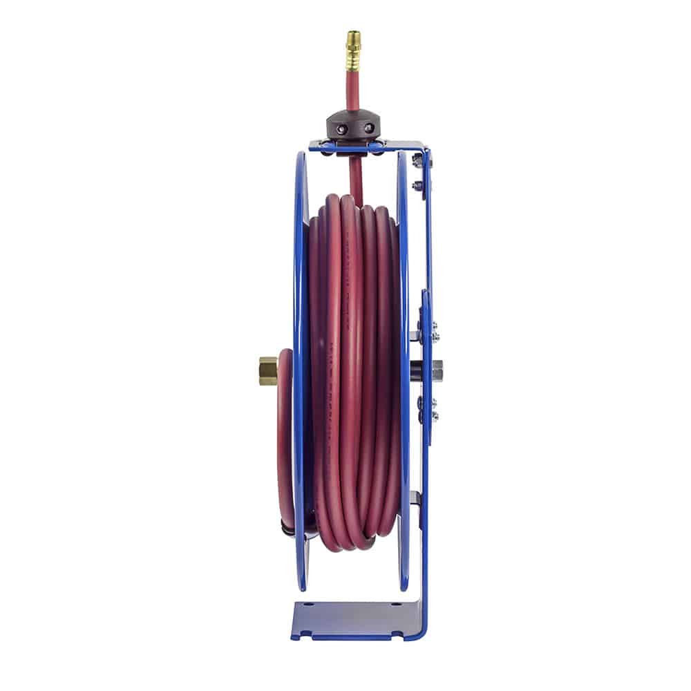 Coxreels Safety Series Spring Rewind Hose Reel for air/water: 1/2″ I.D.,  100′ high visibility safety hose, 250 PSI Model EZ-SH-4100-HV