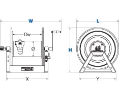 Coxreels Hand Crank Hose Reel: 1 I.D., 150' hose capacity, less hose, 3000  PSI Model 1175-6-150 - Pneumatics Now Equipment