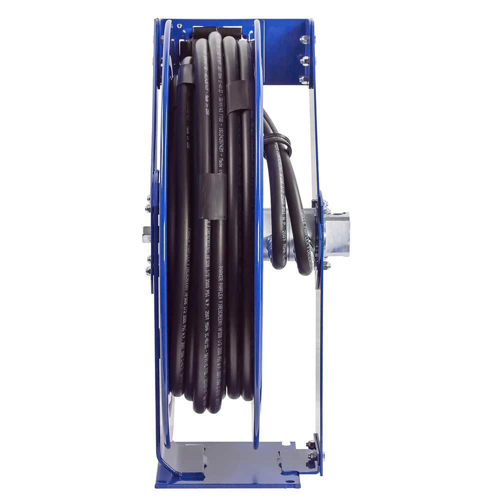 Coxreels Dual Hydraulic Hose Spring Rewind Hose Reel for hydraulic oil:  3/8 I.D., 50' hose, 3000 PSI Model TDMP-N-350 - Pneumatics Now Equipment